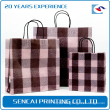 Recyclable Material OEM Stripe Kraft Paper Bag With Handle Paper Bags